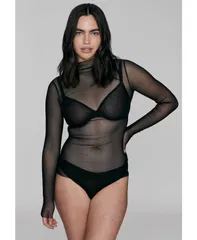 クープ レディース トップス シャツ モックネック メッシュ CUUP Womens The Mockneck Top Mesh Black ブラックのサムネイル