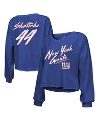 マジェスティック レディース トップス Tシャツ Majestic Threads Womens Cam Skattebo Royal New York Giantscript Name Numberのサムネイル