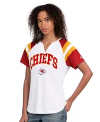スターター レディース トップス Tシャツ Starter Womens White Kansas City Chiefs Game Onotch Neck TShirt White Red ホワイトのサムネイル