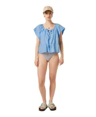 スコッチアンドソーダ レディース トップス シャツ SCOTCH SODA Womens Broderie top Light blue ブルーのサムネイル
