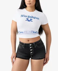 トゥルーレリジョン レディース トップス Tシャツ True Religion Womens Crystal Bandeau TShirt Optic White ホワイトのサムネイル
