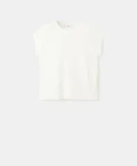 マンゴ レディース アウター ニット・セーター 半袖 コットン MANGO WomenshortSleeve Cotton Sweater Ecru エクリュのサムネイル