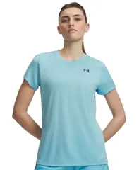 アンダーアーマー レディース トップス シャツ 半袖 Under Armour Womens Tech Twist ShortSleeve Top Fresco BlueBlackout Navy ネのサムネイル