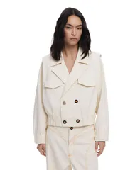 デジグアル レディース アウター ジャケット・ブルゾン Desigual Womens Detachable trucker jacket Off white オフホワイトのサムネイル