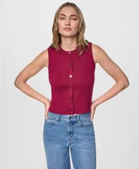 ダナキャランニューヨーク レディース トップス シャツ クルーネック セーター ノースリーブ DKNY Jeans Womensleeveless Crewneck Sweater BeetBlaclのサムネイル