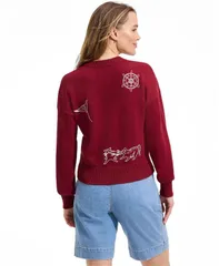 ランズエンド レディース アウター ニット・セーター コットン カーディガン Lands End Womens Cotton Embellished Cardigan Sweateregal garnのサムネイル