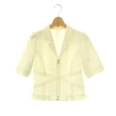 ルネ Rene ツイードハーフスリーブジップアップジャケット×TISSUE テーラード 34 白 6823190 /CX ■OSのサムネイル