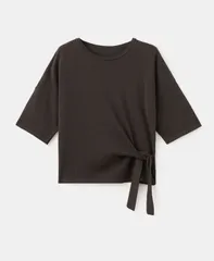 マンゴ レディース アウター ニット・セーター MANGO Womens Bow Knit Sweater Chocolate チョコレートのサムネイル