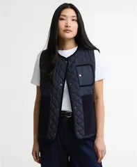 バブアー レディース アウター ニット・セーター キルティング ベスト ジレ Barbour Womens Thulby Quilted Gilet Sweater Vest Dark Navy ネイのサムネイル