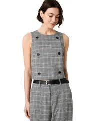 フレンチコネクション レディース トップス シャツ ノースリーブ French Connection Womens Matteo Jewel Neck Sleeveless ButtonFrontopのサムネイル