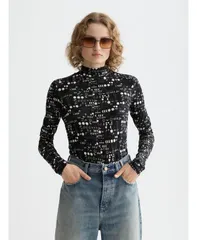 スコッチアンドソーダ レディース トップス Tシャツ モックネック プリント SCOTCH SODA Womens All Over Printed Mock Neck Long Sleeve Tshのサムネイル