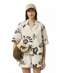 スコッチアンドソーダ レディース トップス シャツ プリント コットン リネン SCOTCH SODA Womens Cotton Linen Printed Short Sleeve Top Inkのサムネイル