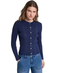 カール ラガーフェルド レディース アウター ニット・セーター カーディガン KARLAGERFELD PARIS Womens ButtonFront Cardiganaval Academyのサムネイル