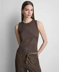 ダナ キャラン ニューヨーク レディース トップス タンクトップ クルーネック DKNY Sport Womenspacedye Crewneck Tank Top Espresso Spacedyeのサムネイル