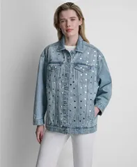 ダナキャランニューヨーク レディース アウター ジャケット・ブルゾン 長袖 DKNY Jeans Womens LongSleeve Oversized Tucker Jacket Cliffのサムネイル