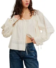 フリーピープル レディース トップス シャツ Free People Womens La Lune Scoop Neck Top Ivory アイボリーのサムネイル