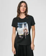 ダナ キャラン ニューヨーク レディース トップス Tシャツ 半袖 グラフィック DKNY Womens Midtown Dog Walker Graphic ShortSleeve TShirt Bのサムネイル
