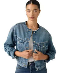 リーバイス レディース アウター ジャケット・ブルゾン Levis Womens Collarlesshrunken Trucker Jacket Craft Roomのサムネイル