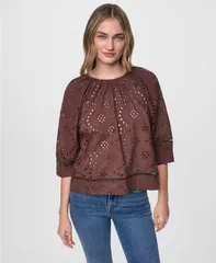 ダナキャランニューヨーク レディース トップス シャツ クルーネック DKNY Jeans Womens Crewneck RelaxedFitop Chestnutのサムネイル