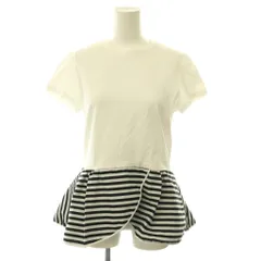 ボーダーズアットバルコニー BORDERS at BALCONY PEPLUM TEE トップス カットソー 半袖 コットン 38 白 ホワイト 黒 ブラック /NR ■OSのサムネイル