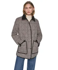 ダナ キャラン ニューヨーク レディース アウター コート キルティング DKNY Womens Quilted Barn Coat Heritage Plaid チェックのサムネイル