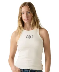リーバイス レディース トップス タンクトップ ノースリーブ グラフィック Levis Womens Graphic Hayes Racer Sleeveless Tank Top Tank Whitのサムネイル