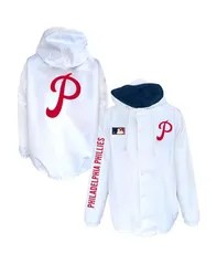 ミッチェルネス メンズ アウター ジャケット・ブルゾン フーデッドジャケットール Mitchell Ness Mens White Philadelphia Phillies Big Tall Fulのサムネイル