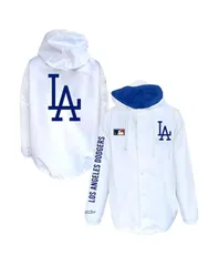 ミッチェルネス メンズ アウター ジャケット・ブルゾン フーデッドジャケットール Mitchell Ness Mens White Los Angeles Dodgers Big Tall FullSのサムネイル