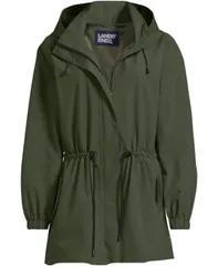 ランズエンド レディース アウター ジャケット・ブルゾン プラスサイズ パーカー Lands End Plusize Packable Rain Parka Rich olive green グリーンのサムネイル