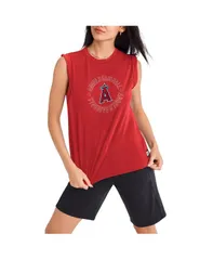 ダナ キャラン ニューヨーク レディース トップス タンクトップ DKNY Womens Red Los Angeles Angels Madison TriBlend Tank Top Red レッのサムネイル