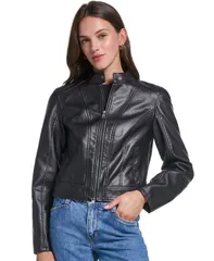 リーバイス レディース アウター ジャケット・ブルゾン レザー フェイクレザー Levis Womens Faux Leatheracer Jacket Blk Black ブラックのサムネイル