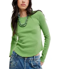 フリーピープル レディース トップス シャツ Free People Womens Easy Does Ithermal Top Jadeのサムネイル
