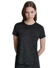 ダナ キャラン ニューヨーク レディース トップス シャツ クルーネック 半袖 DKNY Sport Womens Crewneck ShortSleeve TShirt Black ブラックのサムネイル