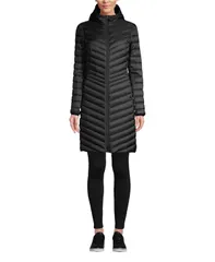 ランズエンド レディース アウター ジャケット・ブルゾン コート ダウン Lands End Womens Wanderweight Packable Down Coat Black ブラックのサムネイル