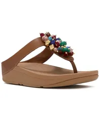 フィットフロップ レディース シューズ スリッポン・ローファー サンダル FitFlop Womens Fino Bead Cluster Toe Post SlipOn Sandals Terracのサムネイル