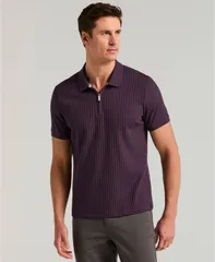 ペリーエリス メンズ トップス ポロシャツ Perry Ellis Mens QuarterZipolo Shirt Nightshadeのサムネイル