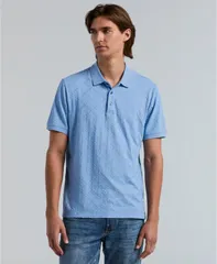 ペリーエリス メンズ トップス ポロシャツ Perry Ellis Mens Jacquard Geo Texture Polo Shirt Kentucky Blue ブルーのサムネイル