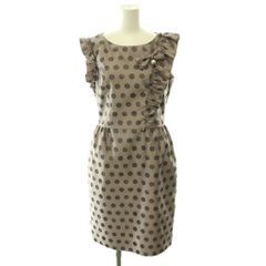 美品 ルネ TISSUE ロングシャツワンピース ロゴボタン リボン チュール