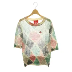 ヴィヴィアンウエストウッドレッドレーベル Vivienne Westwood RED LABEL オーブ刺繍ニット カットソー 半袖 リネン混 00 マルチカラー /DO ■OSのサムネイル