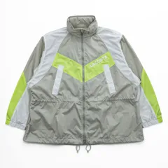 LACOSTE SPORT カラーブロック フーデッド ウインドブレーカー XL イエロー グレー メッシュ ドローコード フード収納式 BF1567 未使用品のサムネイル