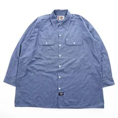 Dickies 長袖 シャンブレーシャツ XL ブルー ダブルポケットのサムネイル