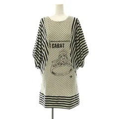 ヒステリックグラマー HYSTERIC GLAMOUR アンディウォーホル ボーダー チュニック ストライプ プリント 五分袖 F オフホワイト 黒 ブラック /HS ■OSのサムネイル