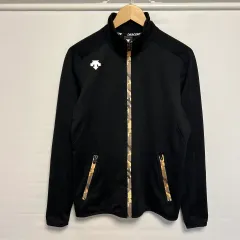 正規品/100 DESCENTE トレーナー ブラック カモフラ ミリタリー ジップアップ ジャージのサムネイル