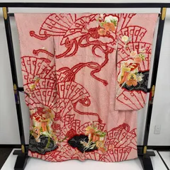振袖 総絞り 刺繍 華やかな絞り染め 正絹 着物 d-1902のサムネイル