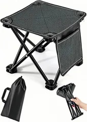 GMOLIS 1秒瞬開折りたたみチェア 組み立て不要 コンパクト収納 耐荷重180kg 550g軽量 持ち運び楽 収納袋付 アウトドア/キャンプ/花見/フェス/旅行/釣り/花火大会/楓葉花見/運動会など携帯適用 展開サイズ：28＊28＊24㎝のサムネイル