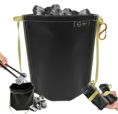 ZEN Camps 火消し袋 アッシュキャリー Mサイズ 炭処理 防水 自立 耐熱 日本ブランド キャンプ用品 カラビナ付 (32×29cm)のサムネイル