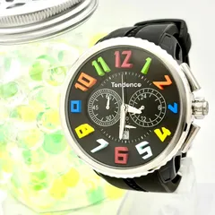 【新品電池】Tendence テンデンス メンズ 腕時計 クロノグラフ マルチカラー ブラック TG046013Rのサムネイル