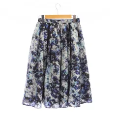 ランバン LANVIN スカート 36 青 花柄 ロング丈 フレアシルエット 3166502 /JPのサムネイル