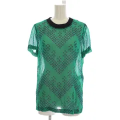 ダイアンフォンファステンバーグ DIANE von FURSTENBERG シャツ ブラウス 絹 シルク S 緑色 グリーン 総柄 シアー 半袖 /LPのサムネイル