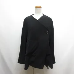 エンフォルド ENFOLD PEダブルクロス ラウンド フレア カーデ 36 黒 ブラック 300FA130-1600 ジャケット タグ付きのサムネイル